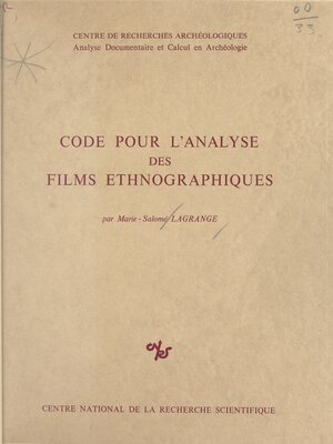 cover image of Code pour l'analyse des films ethnographiques